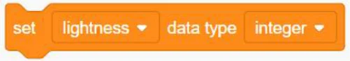 הבלוק set lightness data type integer