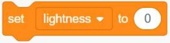 הבלוק set lightness to 0