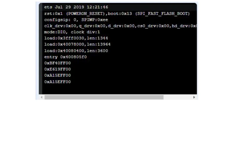 המסך הטורי מציג את הקודים 0xBF40FF00, 0xE619FF00 ו-0xA15EFF00 אחרי לחיצות על השלט