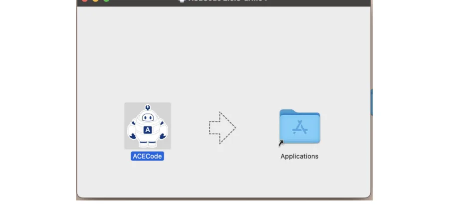גרירת ACECode לתיקיית Applications