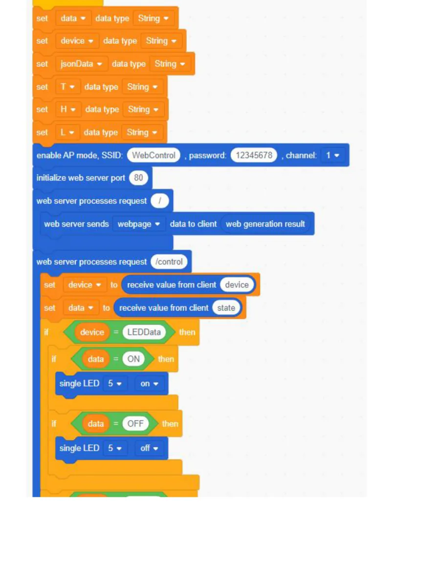 בלוקי הגדרת מצב AP ושרת האינטרנט ב-ACECode