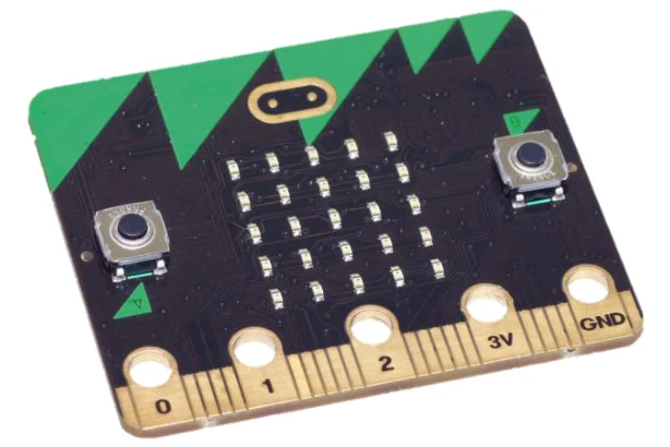 מסך ה-LED‏ 5×5 במרכז כרטיס ה-micro:bit