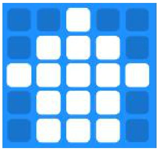 אייקון הבית על מטריצת 5×5